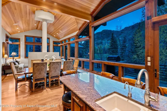 a outdoor view with a sitting space