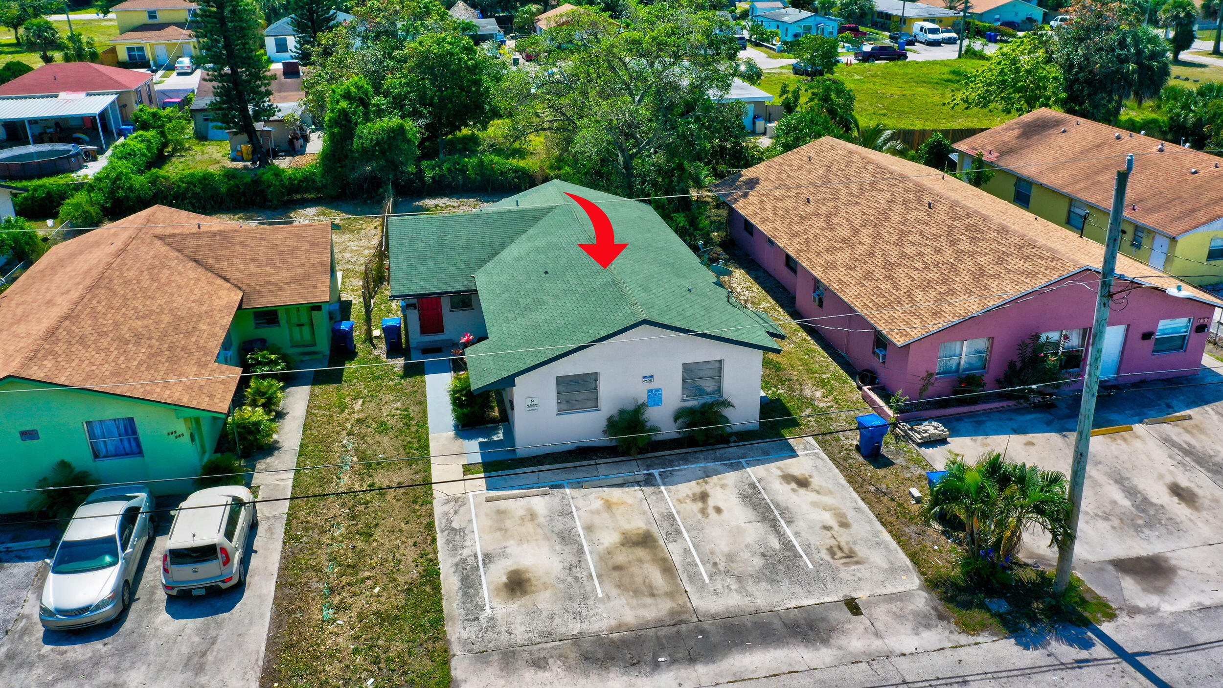a aerial view of a house