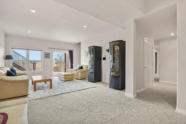 a living room with furniture and a couch