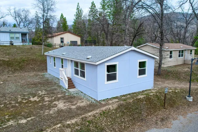a house that has a tree in front of it