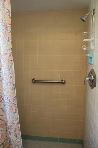 a bathroom with a shower