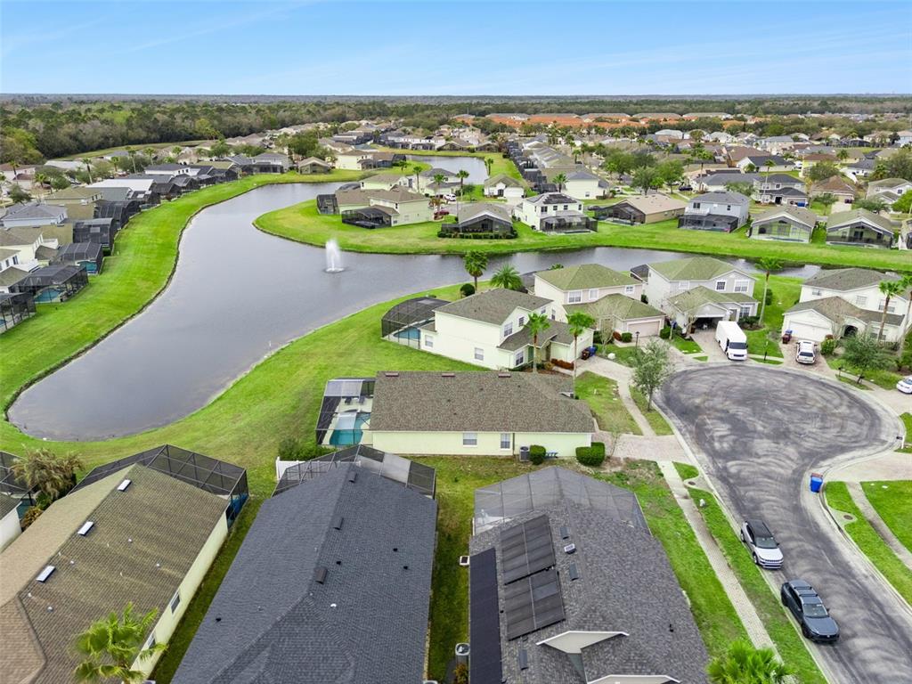 1202 Winding Cypress Court Kissimmee, FL 34746 - Photo 39 of 41 an aerial view of a house with a swimming pool yard and outdoor seating
