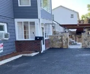 a view of a house with a garage