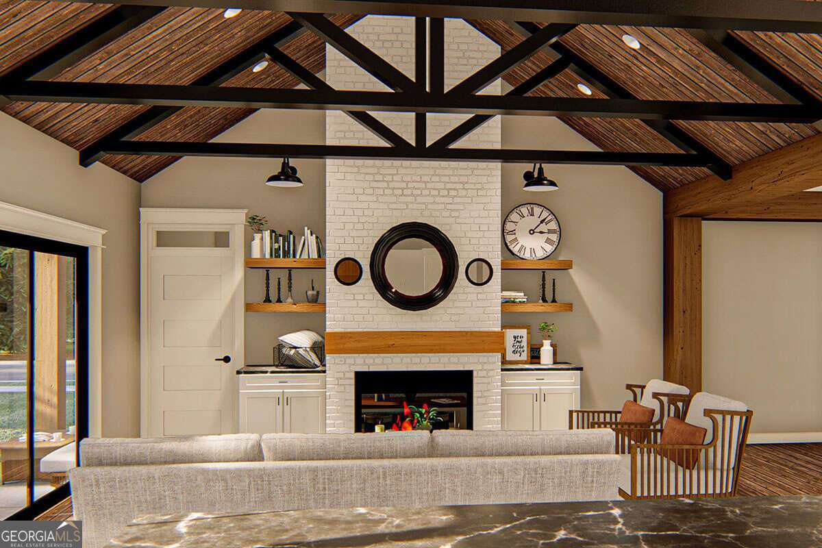 270 R Stone Cliff Drive Talking Rock, GA 30175 - Photo 9 of 30 a living room with furniture and a fireplace