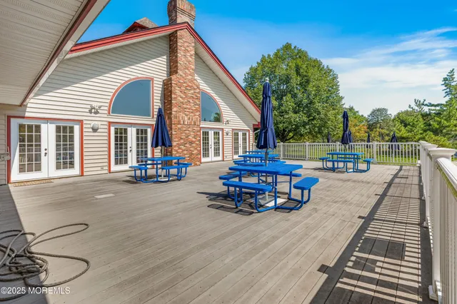 a small area with boats and trees in the background