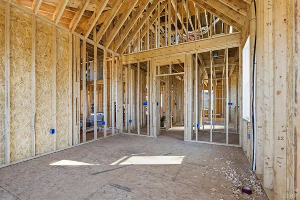a view of a bathroom with a shower curtain
