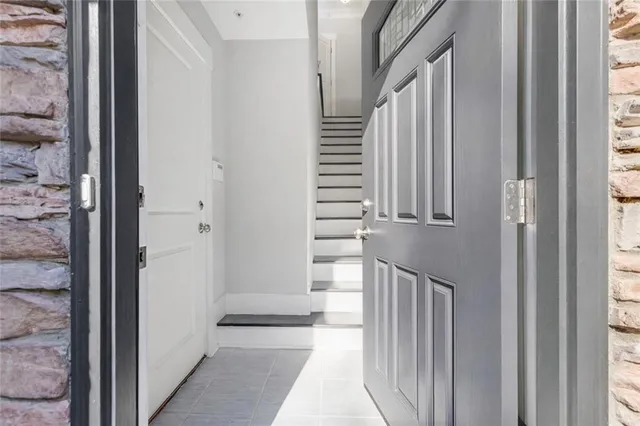a view of a stairs and an entryway