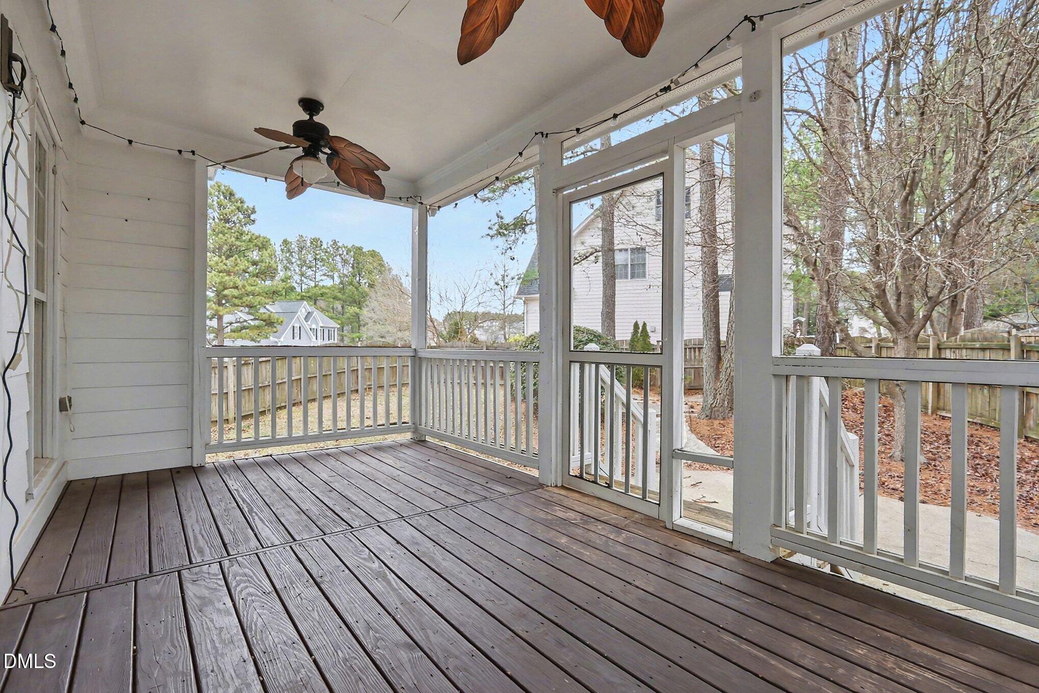 6101 Tiffield Way Wake Forest, NC 27587 - Photo 31 of 40 a view of porch with wooden floor