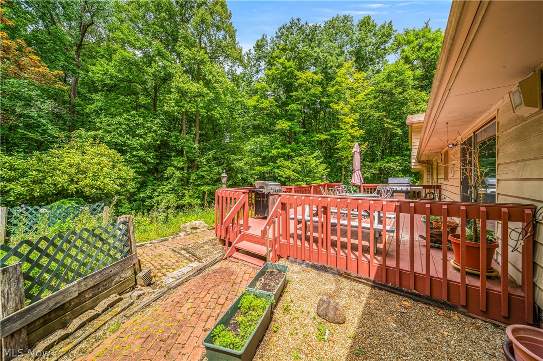 12200 Caves Road Chesterland, OH 44026 - Photo 40 of 43 View of yard with a wooden deck