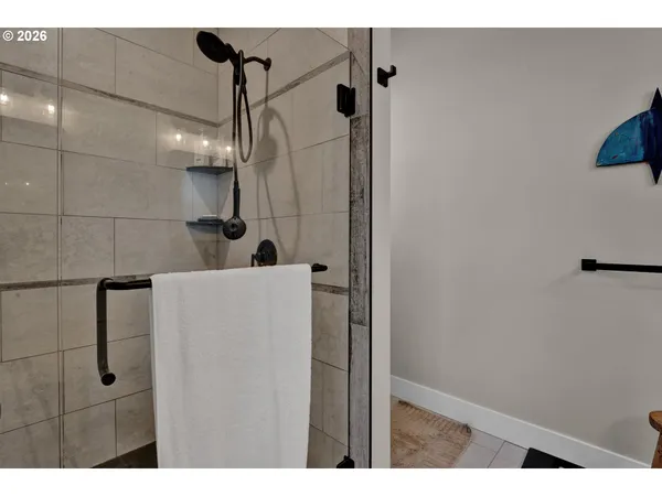 a bathroom with a shower