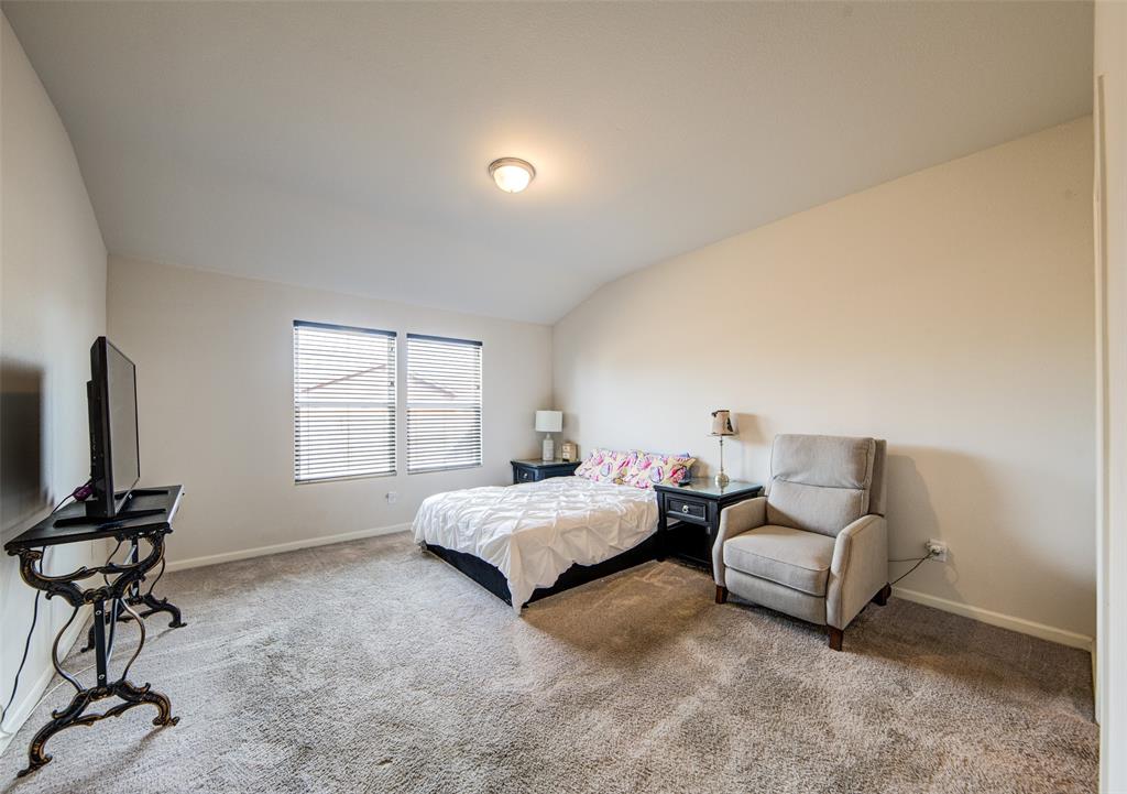 905 Avagail Avenue Springtown, TX 76082 - Photo 18 of 26 Bedroom with carpet flooring and vaulted ceiling