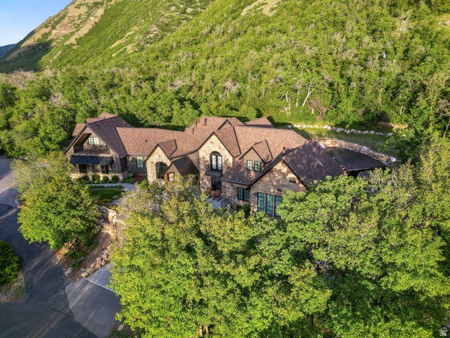 1141 South Oak Leaf Lane Springville, UT 84663 - Photo 8 of 147 Stone and stucco residence featuring a multi-gabled roofline and dark framed windows
