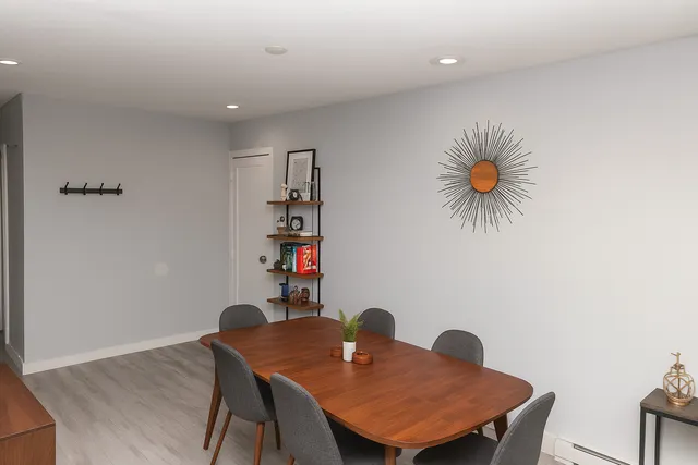 a workspace with furniture and window