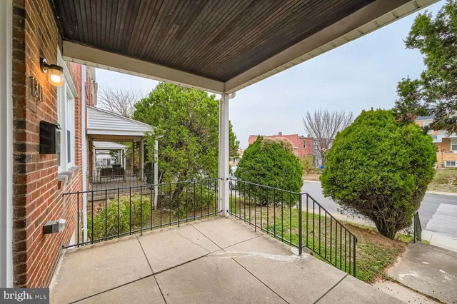a view of a house with a small porch