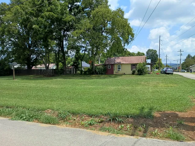 a view of a house with a backyard