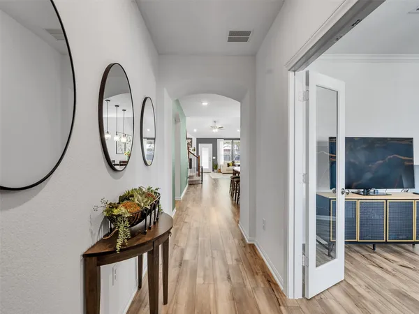 a house view with a backyard space