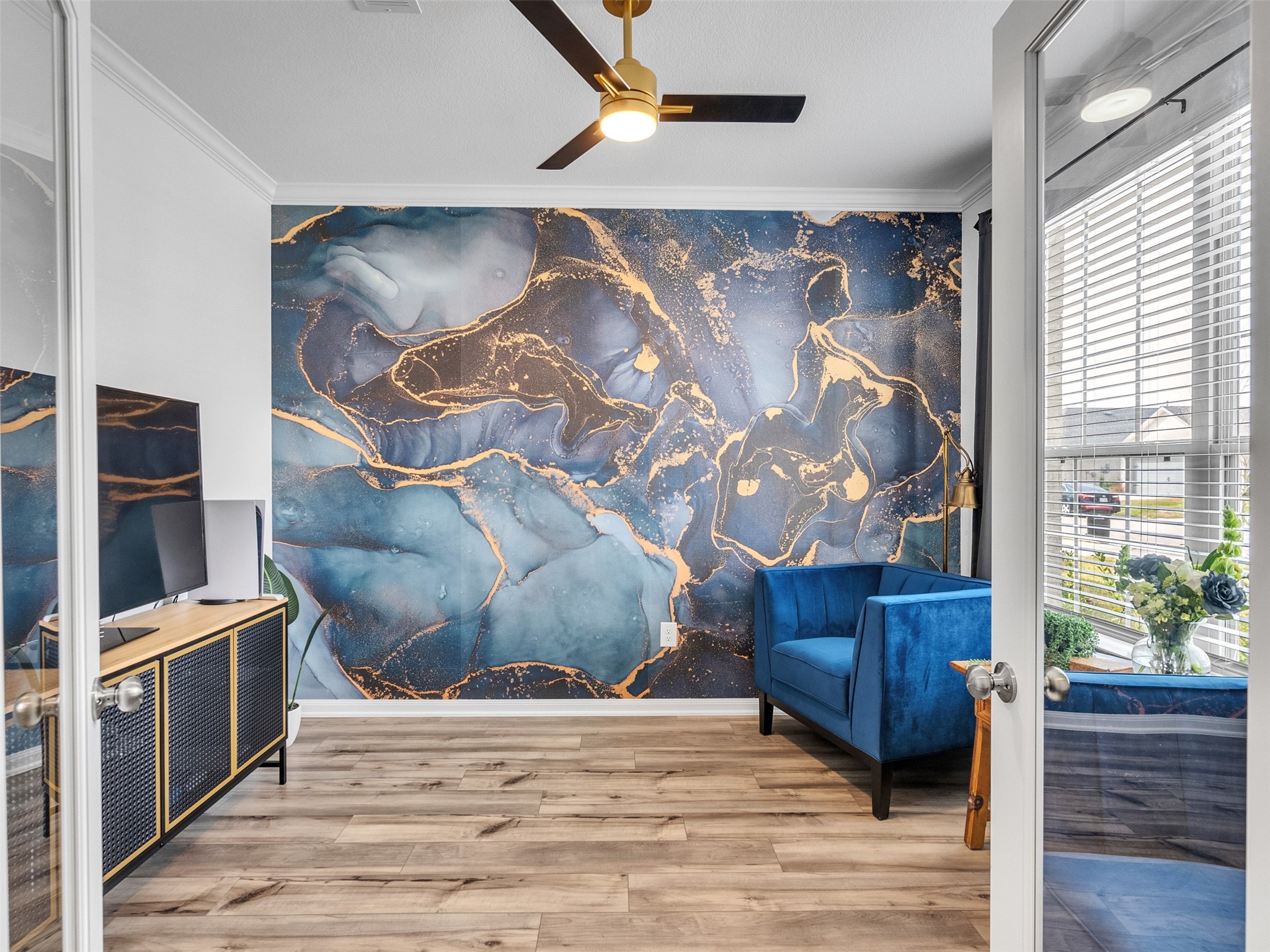 25832 Rugosa Drive Magnolia, TX 77355 - Photo 3 of 50 Study with ceiling fans and nice windows on front of the home.