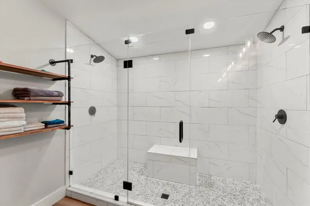 a bathroom with a shower