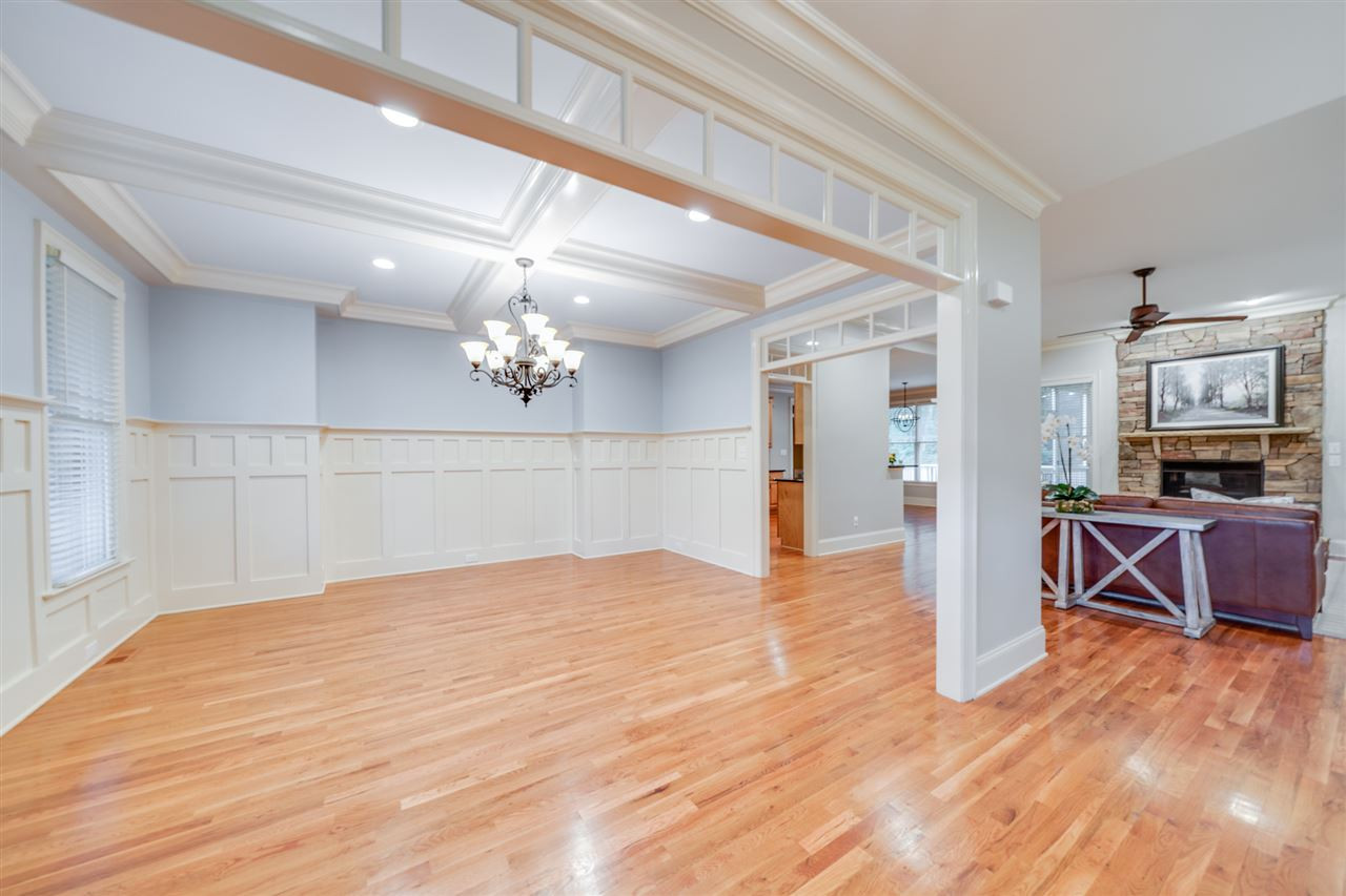 Foyer view of Dining Room & Family Room