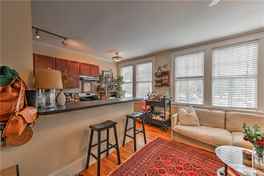 733 Frederica Street Northeast, Unit 2 Atlanta, GA 30306 - Photo 3 of 11 a living room with furniture and a large window