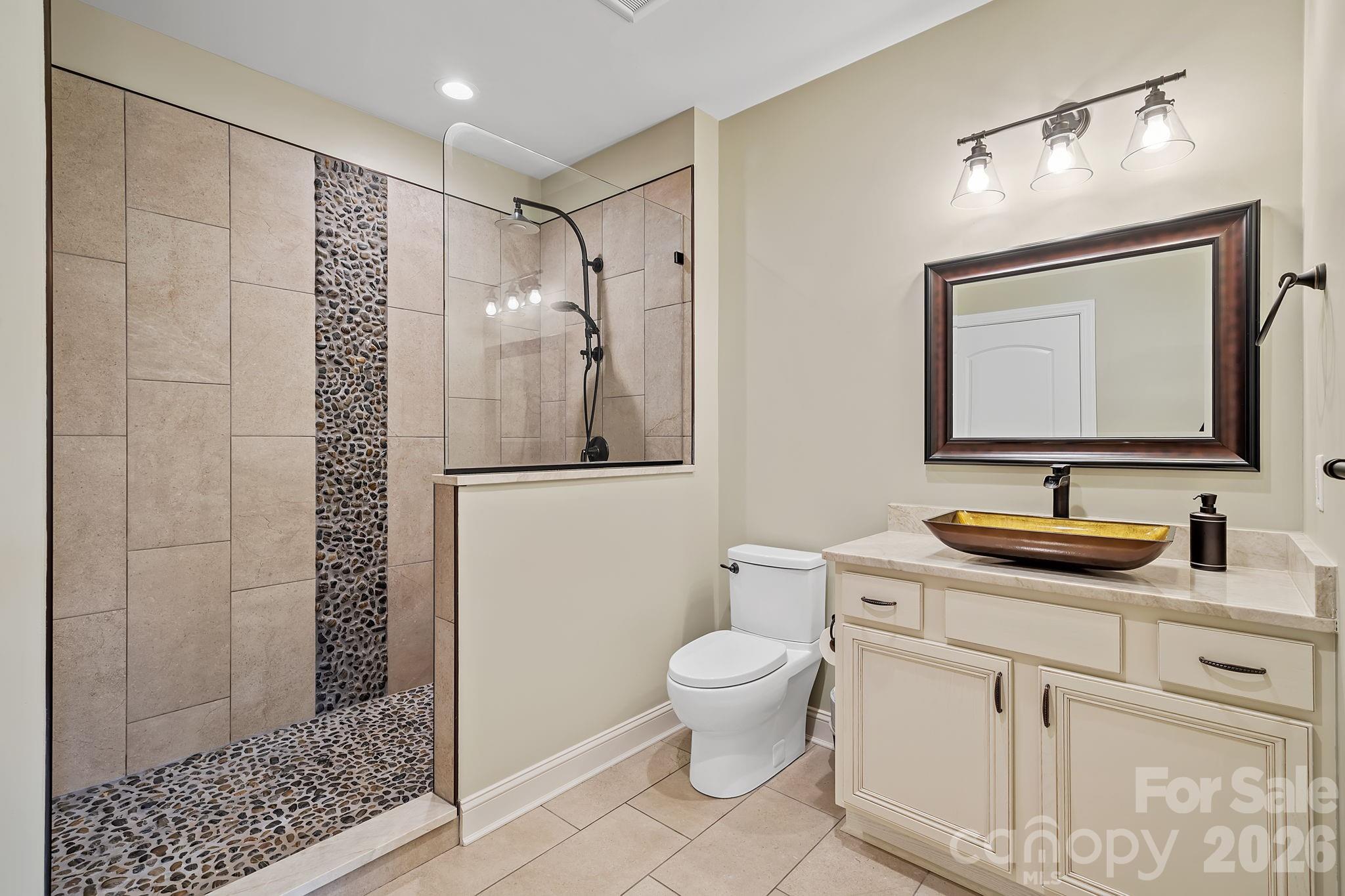 64 Waterhill Way Fletcher, NC 28732 - Photo 36 of 48 a bathroom with a sink a toilet and shower