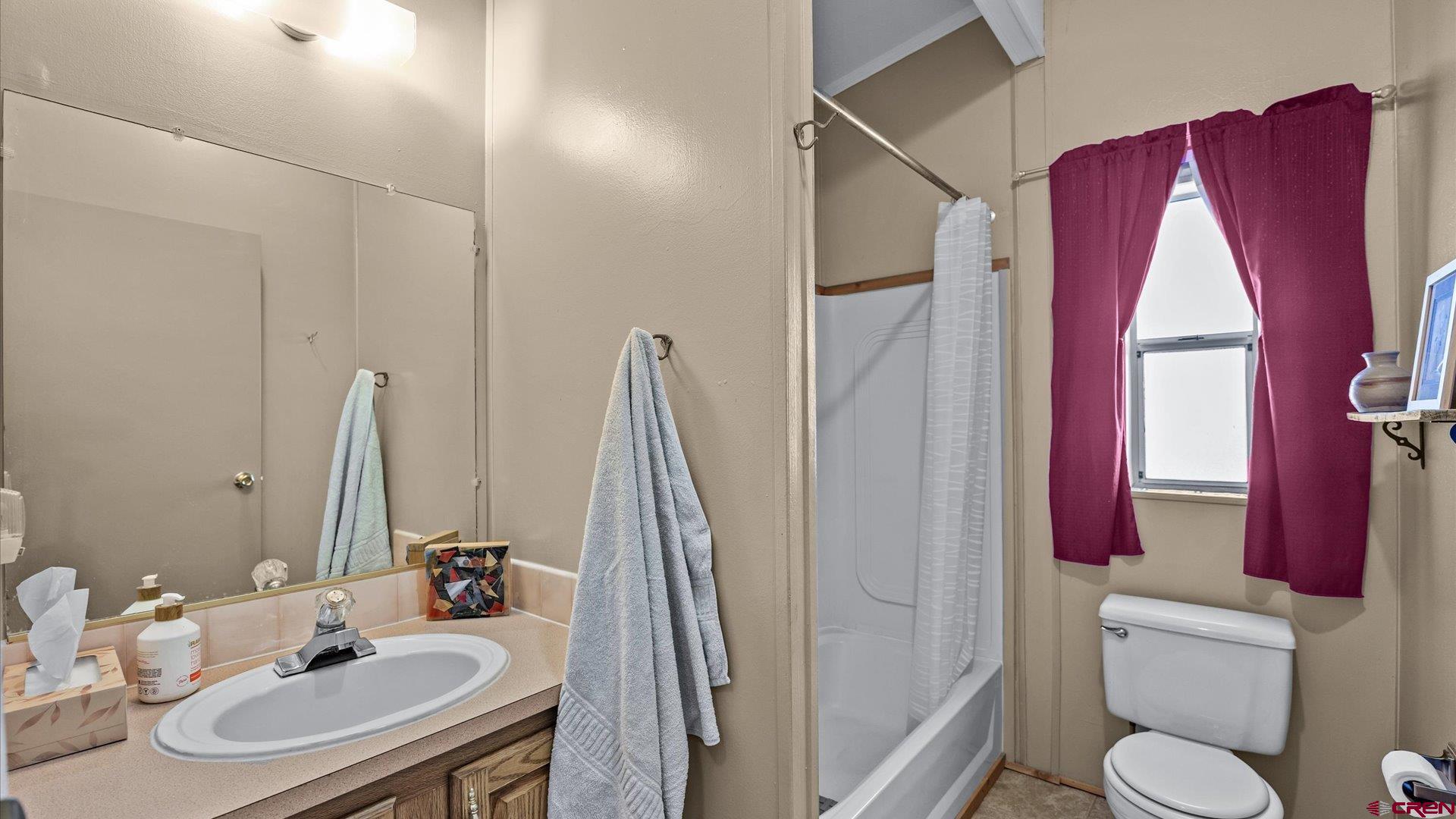 17177 Meadow Drive Cedaredge, CO 81413 - Photo 19 of 30 a bathroom with a sink vanity mirror and toilet