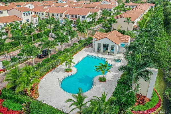 an aerial view of a house