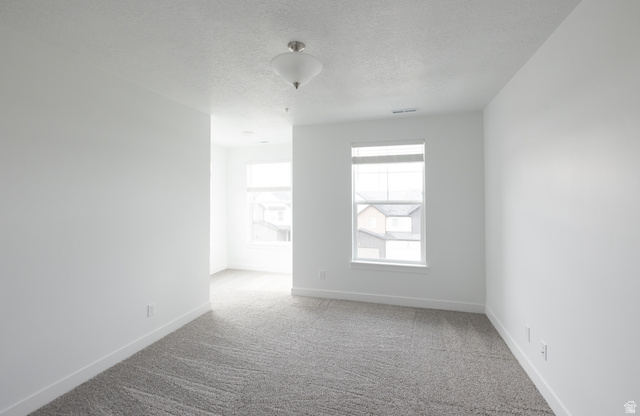 4653 South Alder Drive, Unit H302 Mapleton, UT 84664 - Photo 12 of 15 Carpeted spare room featuring a textured ceiling and baseboards