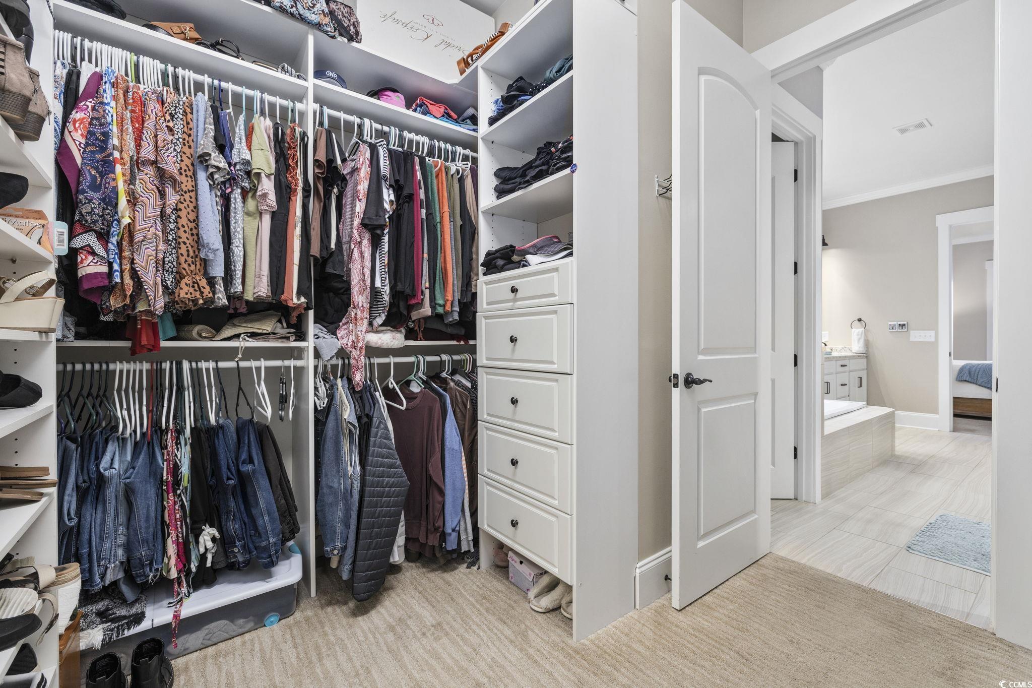 636 North Creekside Drive Murrells Inlet, SC 29576 - Photo 14 of 40 Walk in closet with light carpet