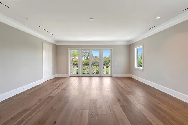 a view of a lake with a building in the background