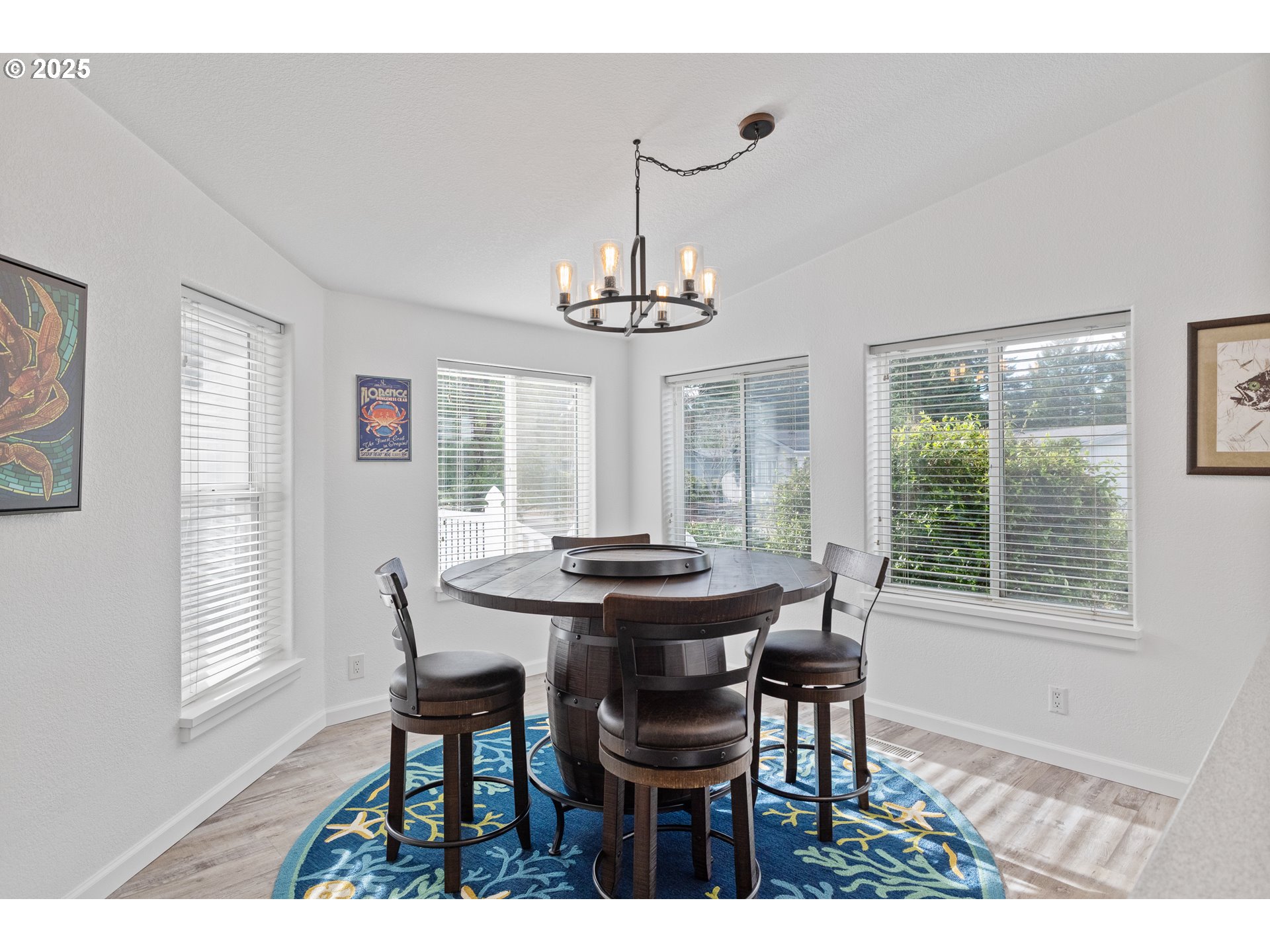 852 Munsel Creek Loop Florence, OR 97439 - Photo 16 of 48 a dining room with furniture a rug and a large window