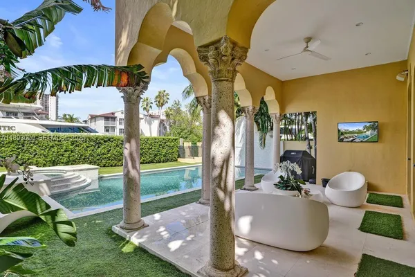 a view of a city with tall buildings