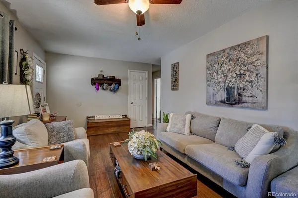 a living room with furniture and a couch