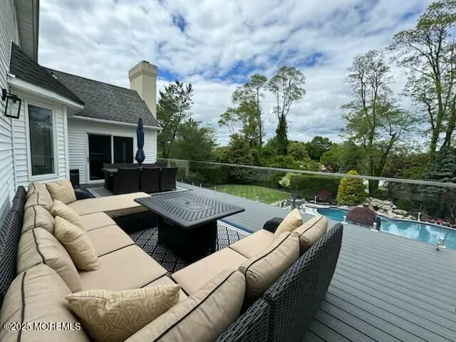 a view of a garden with a building in the background