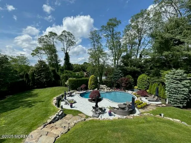 a view of a table and chairs in patio