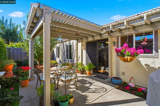 an aerial view of a house with a swimming pool