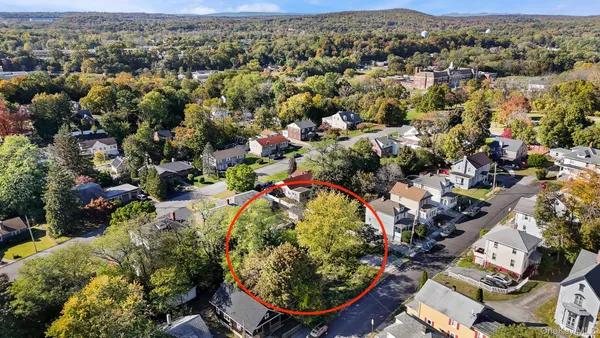 an aerial view of a houses