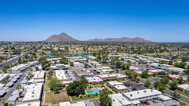 an aerial view of a city