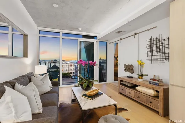 a city view with tall buildings