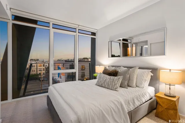 a view of roof deck with ocean view