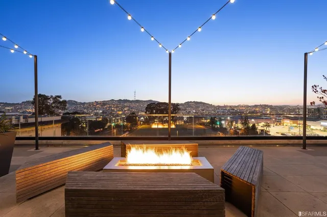 a view of a terrace patio and dining table