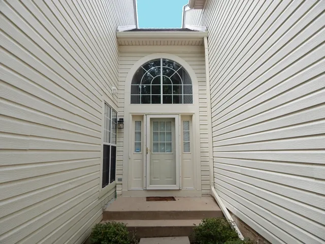 a view of a door of a house