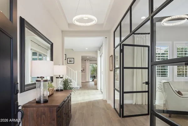 a living room with furniture