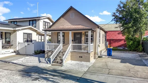 a view of a house with a patio