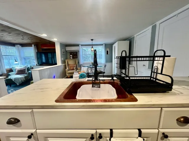 a view of a kitchen counter top space