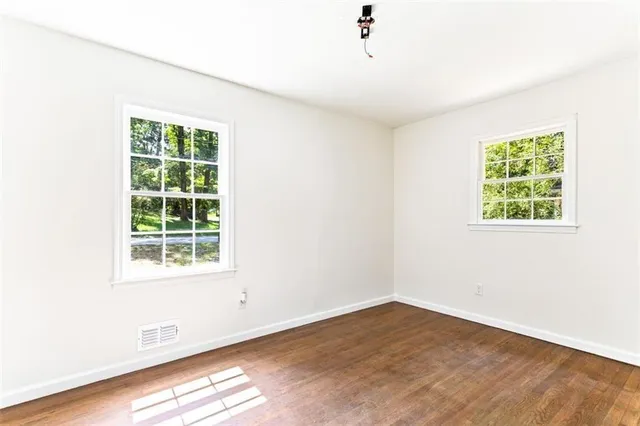 an empty room with a window