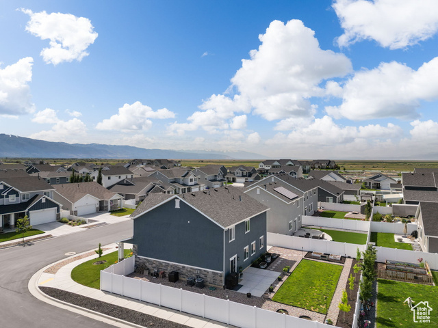 3456 South Linden Way Syracuse, UT 84075 - Photo 37 of 50 Aerial view of residential area featuring a mountainous background