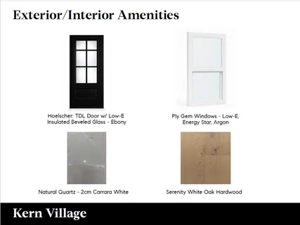 a view of a brick house with large windows and a door