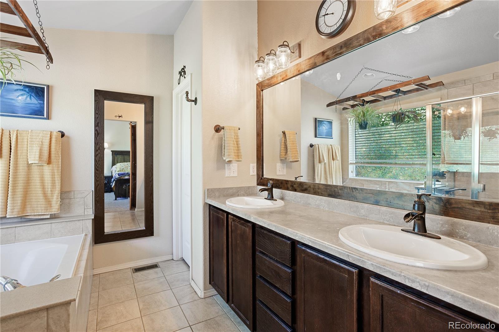 2556 Hannah Ridge Drive Colorado Springs, CO 80922 - Photo 18 of 39 a bathroom with a sink and a mirror