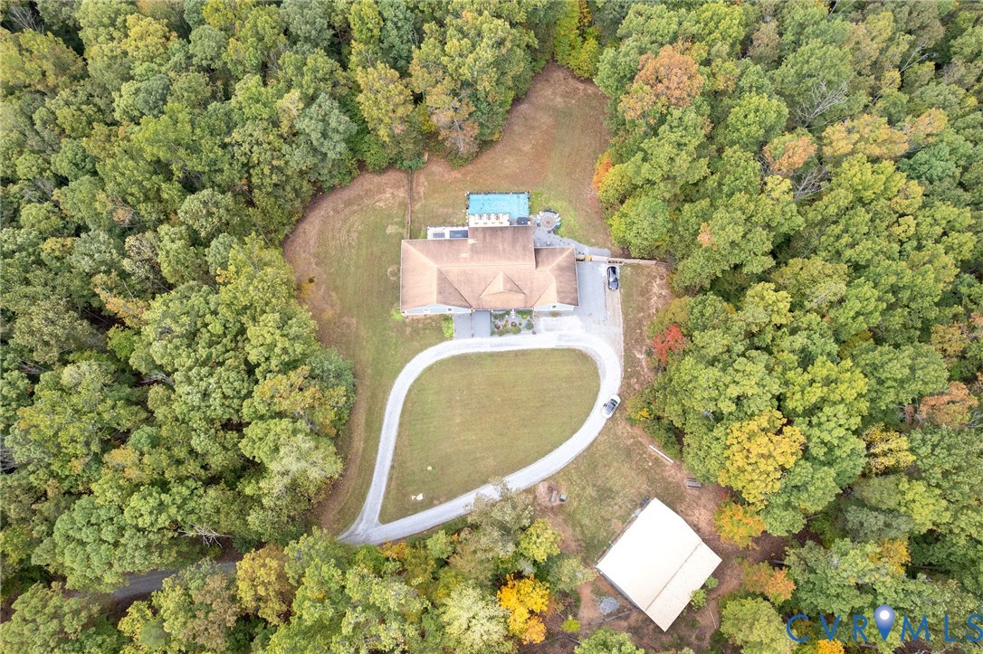 11081 Shannon Hill Road Louisa, VA 23093 - Photo 48 of 49 a aerial view of a house with a yard and swimming pool
